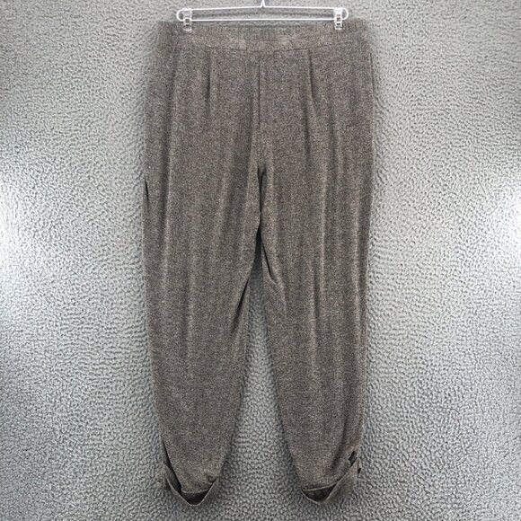 J Jill Pants Womens Medium Petite Gray Wearever Marled Crop Pull On Cuffed Ankle - Picture 3 of 13